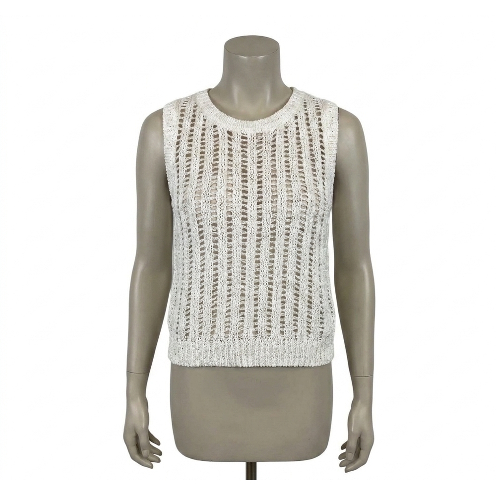 NEW BELLA DAHL crew neck vest in white